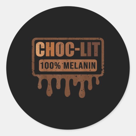 Sticker Rond Choc Lit Melanin Black Pride - Mois de l'histoire (Devant)