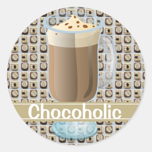 Sticker Rond Chocoholique (Devant)