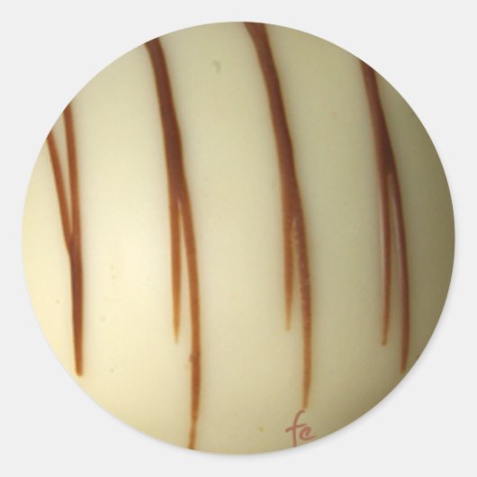 Sticker Rond chocolat blanc belge (Devant)