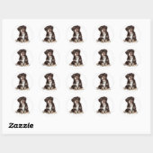 Sticker Rond Chocolat Brown & Blanc Havanais Chien Chien Chien  (Feuille)