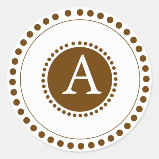 Sticker Rond Chocolat brun -Phoques d'enveloppe personnalisée (Devant)