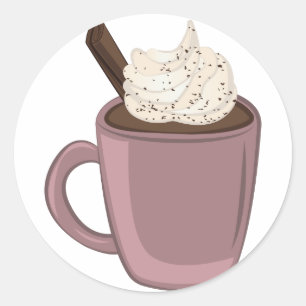 Sticker Rond Chocolat chaud