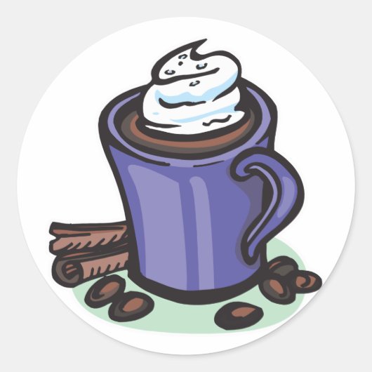 Sticker Rond chocolat chaud cacao (Devant)