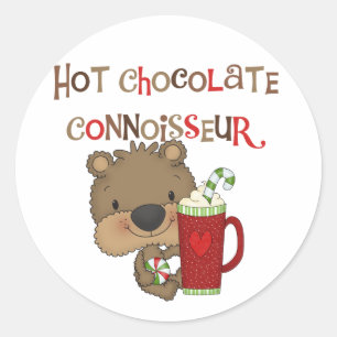 Sticker Rond Chocolat chaud Connoisseur Garçon Ours