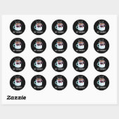 Sticker Rond Chocolat Chaud Drôle Boisson Pun Dark BG (Feuille)