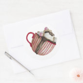 Sticker Rond Chocolat chaud et marshmallows cacao sundae (Enveloppe)