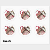 Sticker Rond Chocolat chaud et marshmallows cacao sundae (Feuille)