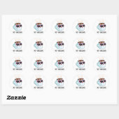 Sticker Rond Chocolat Chaud Funny Boire Pun (Feuille)