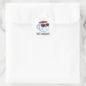 Sticker Rond Chocolat Chaud Funny Boire Pun (Sac)