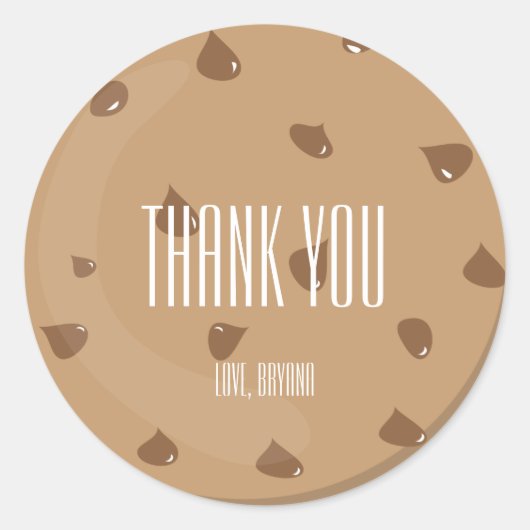 Sticker Rond Chocolat Chip COOKIE Anniversaire Fête Favoriser S (Devant)
