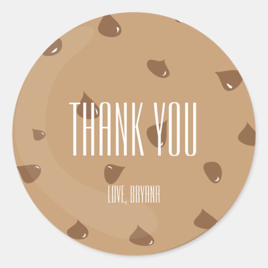 Sticker Rond Chocolat Chip COOKIE Anniversaire Fête Favoriser S (Devant)