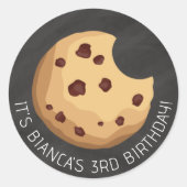 Sticker Rond Chocolat Chip Cookie Chalkboard Anniversaire Stick (Devant)