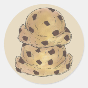 Sticker Rond Chocolat Chip Cookie Dough Bakery Chef pâtisserie