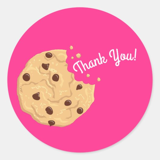 Sticker Rond Chocolat Chip Cookie Enfants 1er Anniversaire Fête (Devant)