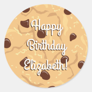 Sticker Rond Chocolat Chip Cookie Enfants 1er Anniversaire Fête