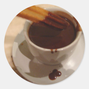 Sticker Rond Chocolat & Churros