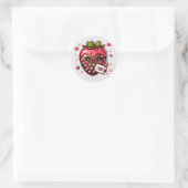 Sticker Rond Chocolat Couvert de fraise Saint-Valentin (Sac)