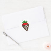 Sticker Rond Chocolat Couvert fraise Saint-Valentin Berry (Enveloppe)