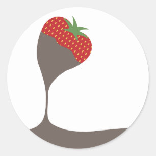Sticker Rond chocolat couvert fraise trempée cadeau à la cuisin