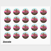 Sticker Rond Chocolat Cupcake Cake Pops Cookies Seaux (Feuille)