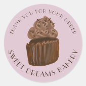 Sticker Rond Chocolat Cupcake Restauration Boulangerie COMMANDE (Devant)
