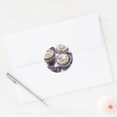 Sticker Rond Chocolat Cupcakes White Icing (Enveloppe)