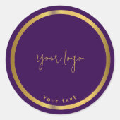 Sticker Rond Chocolat d'affaires de qualité noire et or (Devant)