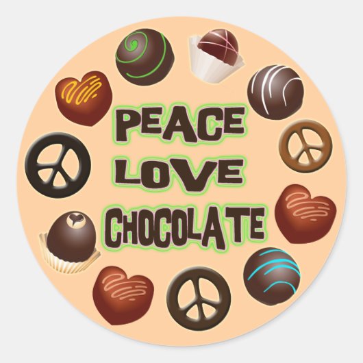 STICKER ROND CHOCOLAT D'AMOUR DE PAIX (Devant)