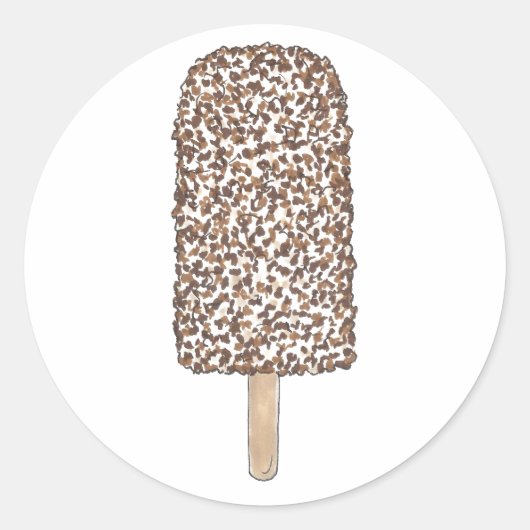 Sticker Rond Chocolat Eclair Crème glacée Popsicle Pop Junk Foo (Devant)