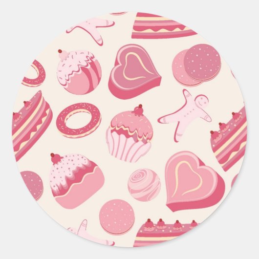 Sticker Rond Chocolat et pâtisseries motif 2 (Devant)