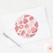 Sticker Rond Chocolat et pâtisseries motif 2 (Enveloppe)
