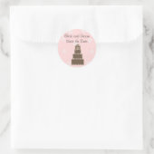 Sticker Rond Chocolat et Rose Save the Date (Sac)