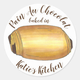 Sticker Rond Chocolat fait maison Croissant Douleur Au Chocolat