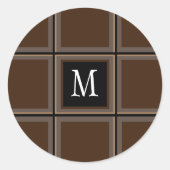 Sticker Rond Chocolat foncé Brown personnalisé unique (Devant)