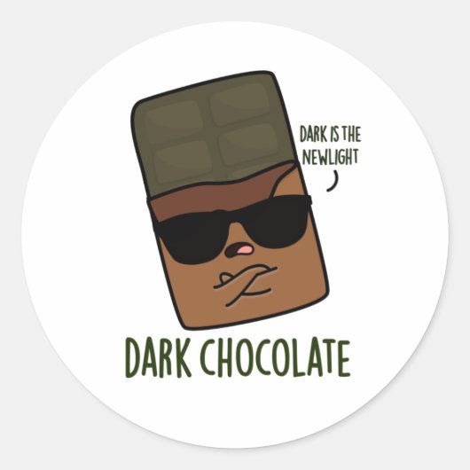 Sticker Rond Chocolat foncé drôle de bonbon de jeu (Devant)