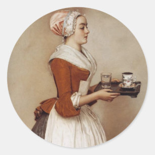 STICKER ROND CHOCOLAT FONDUE DÎNER FÊTE