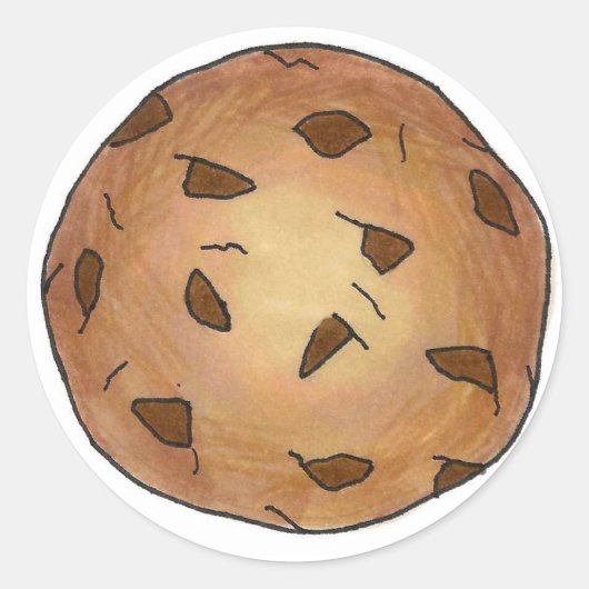 Sticker Rond Chocolat frais Chip Boulangerie de biscuits Alimen (Devant)