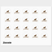 Sticker Rond Chocolat Labrador (Feuille)