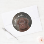 Sticker Rond Chocolat Labrador (Enveloppe)