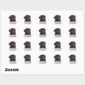 Sticker Rond Chocolat Labrador Design unique! (Feuille)