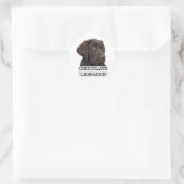 Sticker Rond Chocolat Labrador Design unique! (Sac)