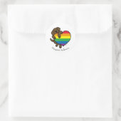 Sticker Rond Chocolat Labrador Rainbow Pride (Sac)