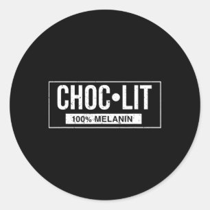 Sticker Rond Chocolat Melanine Drôle Histoire Noire Juneteenth