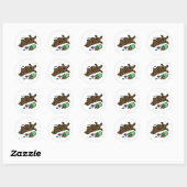 Sticker Rond Chocolat Mischievous Labrador Oeil latéral (Feuille)
