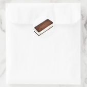 Sticker Rond Chocolat Vanilla Crème de glace Sandwich Dessert a (Sac)