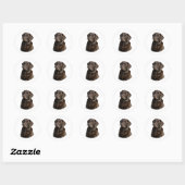 Sticker Rond Chocolate Labrador dog photo (Feuille)