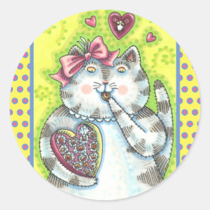 STICKER ROND CHOCOLATS DE L'ADMIRATEUR SECRET DE KITTEN, VALENT