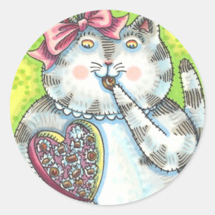 STICKER ROND CHOCOLATS DE L'ADMIRATEUR SECRET DE KITTEN, VALENT