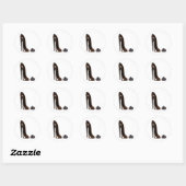 Sticker Rond Chocolats et chaussures stiletto (Feuille)