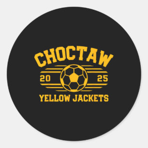 Sticker Rond Choctaw Yellow Jackets Football Byll 2025 Lycée